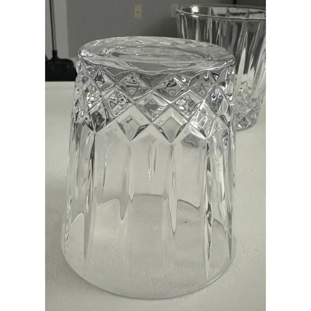 4 Wedgwood Crystal Double Old Fashioned Whiskey Rocks Glasses WWC4 Barware Vtg